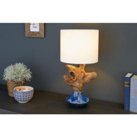 LuxD 21565 Dizajnová stolná lampa Sloane, 50 cm orech
