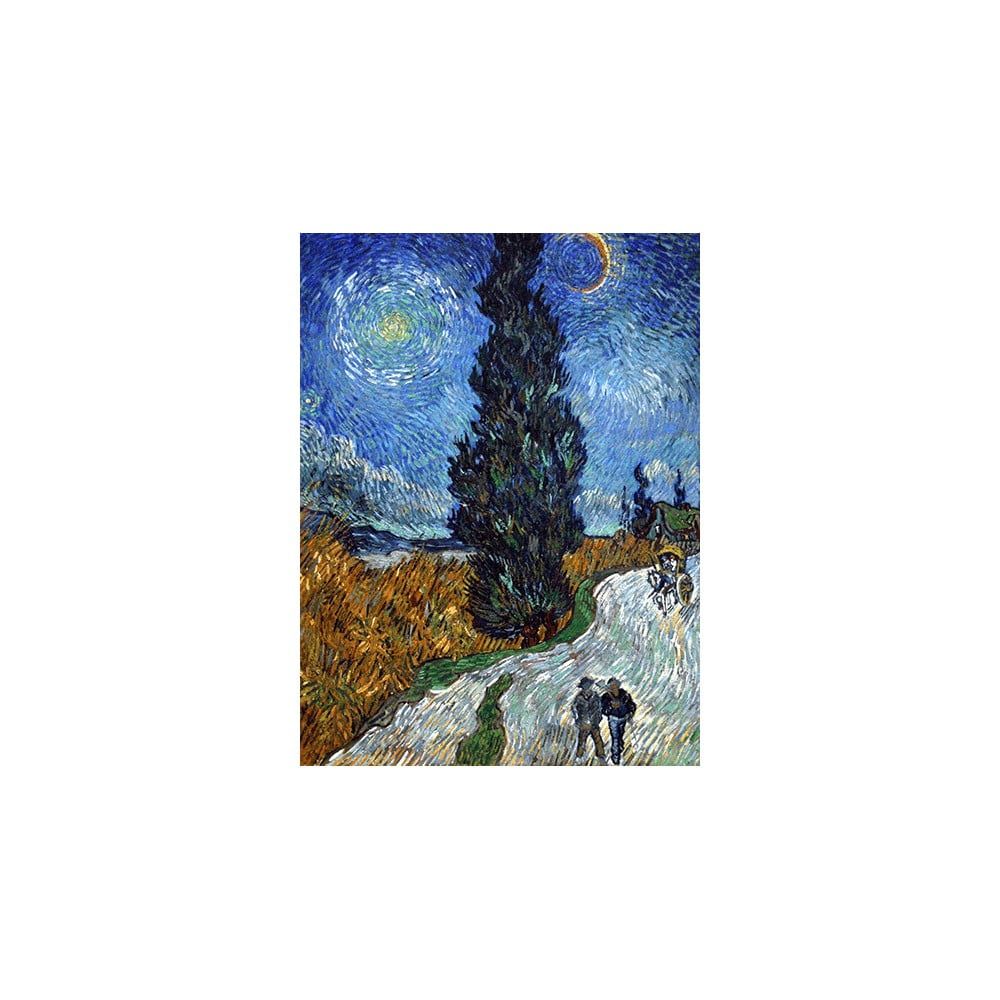 Reprodukcia obrazu Vincent van Gogh - Country Road in Provence by Night, 80 x 60 cm - Bonami.sk
