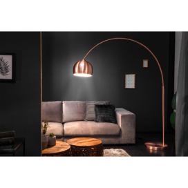 LuxD 16777 Dizajnová stojanová lampa Arch medená Stojanové svietidlo