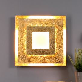 Eco-Light Nástenné LED svietidlo Window, 39 x 39 cm, zlaté