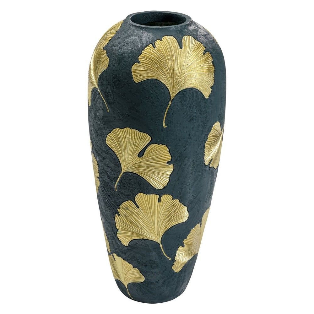 Tmavozelená váza so zlatými listami Kare Design legance, výška 74 cm - Bonami.sk