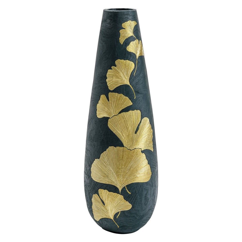 Zelená váza s motívmi zlatých listov Kare Design, výška 95 cm - Bonami.sk