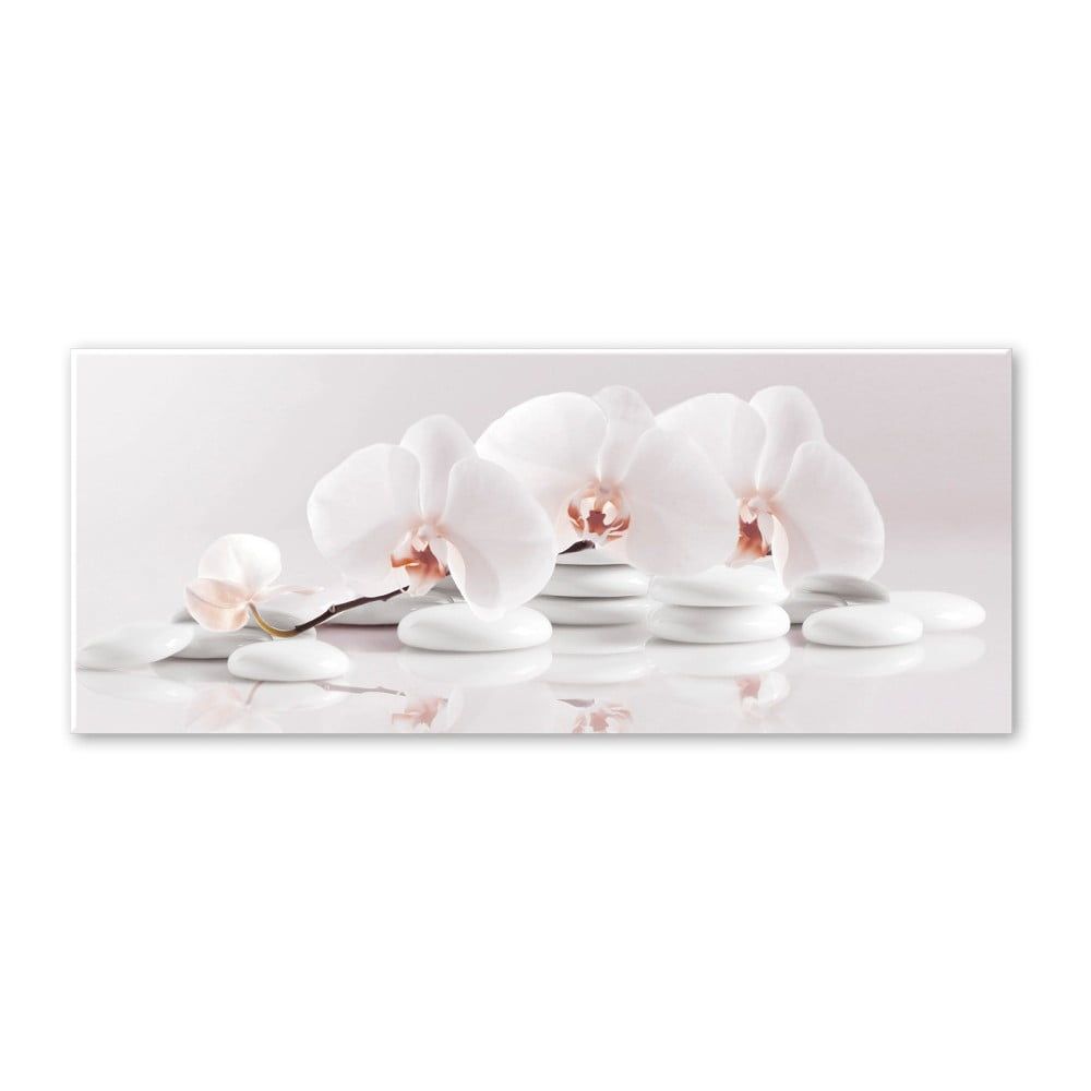 Obraz Styler Glasspik Spa & Zen White Stones, 50 × 125 cm - Bonami.sk