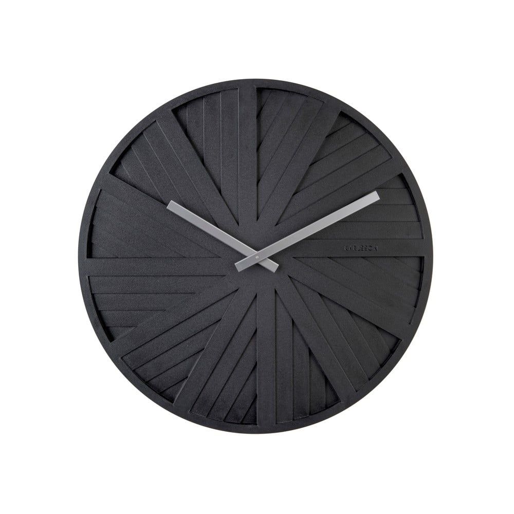 Čierne nástenné hodiny Karlsson Slides, ø 40 cm - Bonami.sk
