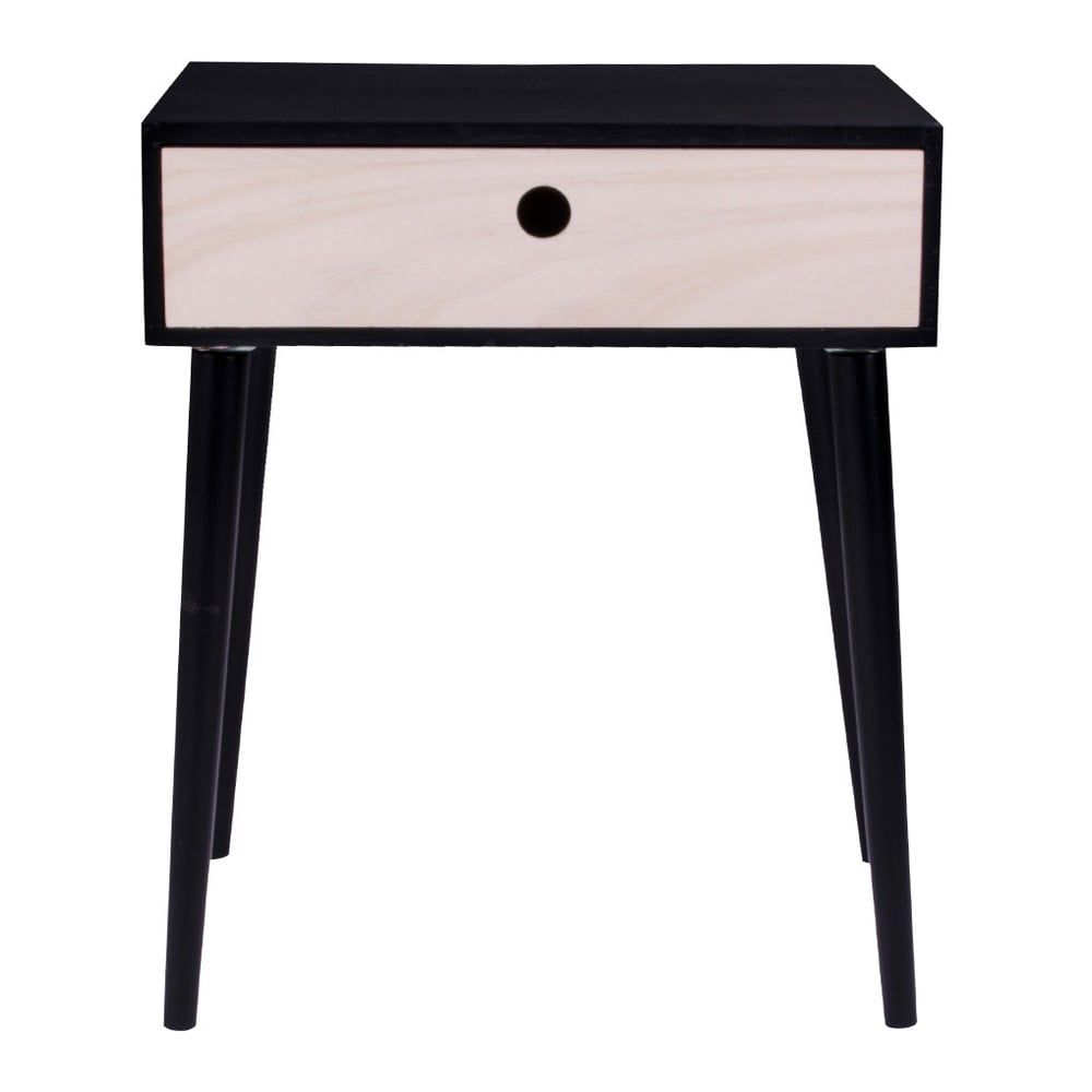 Čierny drevený odkladací stolík s čiernym rámom House Nordic Parma - Bonami.sk