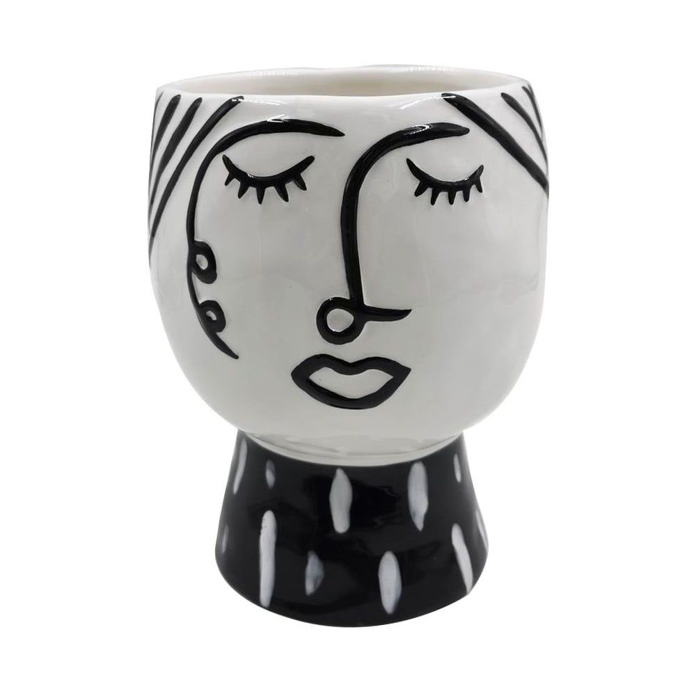 Čierno-biela porcelánová váza Mauro Ferretti Pot Face - Bonami.sk
