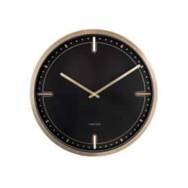 Čierne nástenné hodiny Karlsson Dots, ø 42 cm