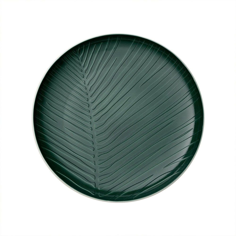 Bielo-zelený porcelánový tanier Villeroy & Boch Leaf, ⌀ 24 cm - Bonami.sk