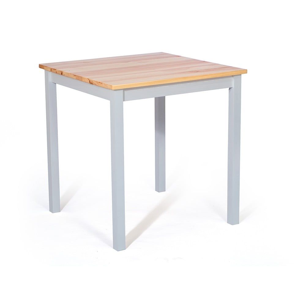 Jedálenský stôl z borovicového dreva s bielou konštrukciou loomi.design Sydney, 70 x 70 cm - Bonami.sk