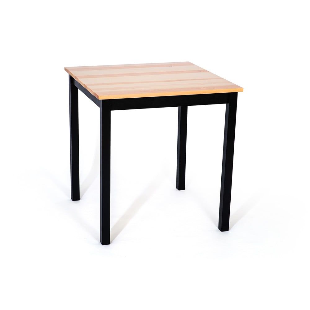 Jedálenský stôl z borovicového dreva s čiernou konštrukciou loomi.design Sydney, 70 x 70 cm - Bonami.sk