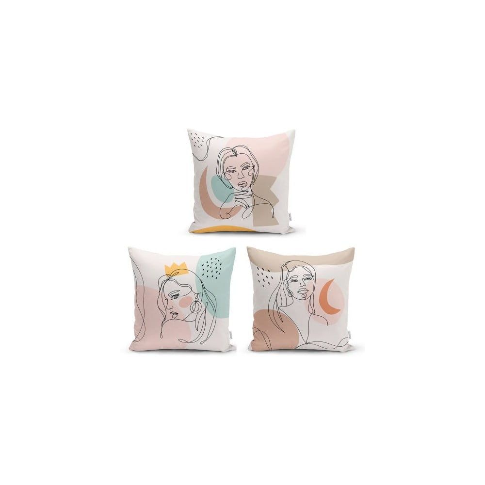 Súprava 3 dekoratívnych obliečok na vankúše Minimalist Cushion Covers Minimalist Line, 45 x 45 cm - Bonami.sk