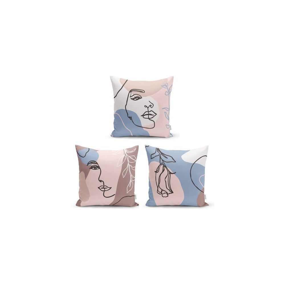 Súprava 3 dekoratívnych obliečok na vankúše Minimalist Cushion Covers Minimalist Woman, 45 x 45 cm - Bonami.sk