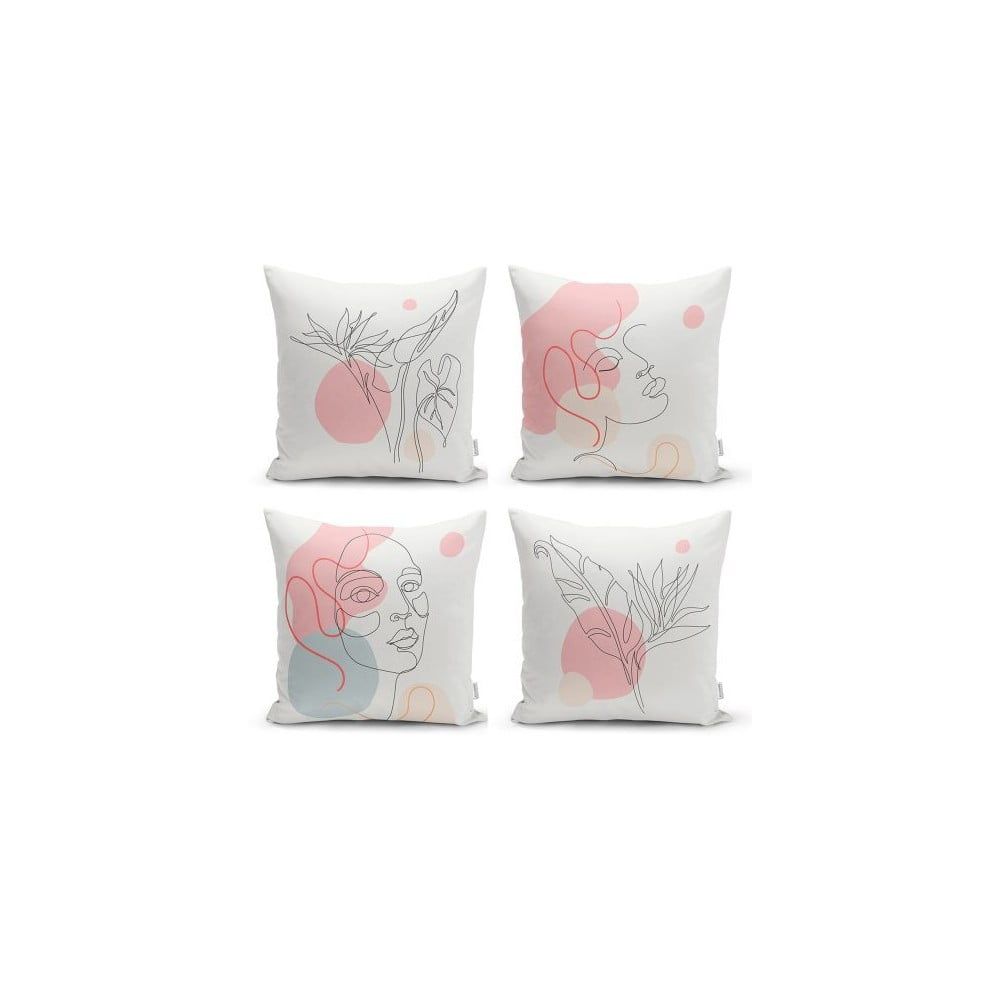 Súprava 4 dekoratívnych obliečok na vankúše Minimalist Cushion Covers Minimalist Woman, 45 x 45 cm - Bonami.sk