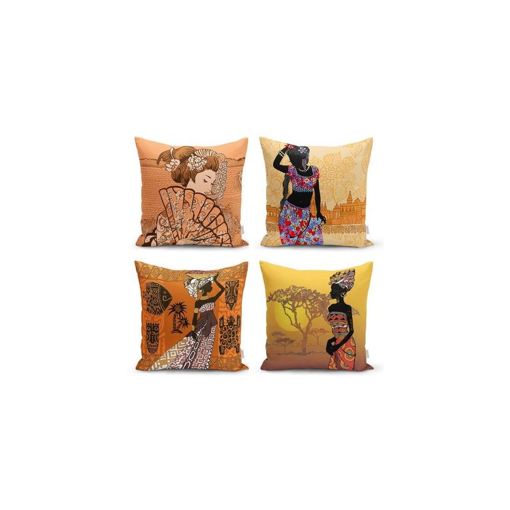 Súprava 4 dekoratívnych obliečok na vankúše Minimalist Cushion Covers Eastern Ethnic, 45 x 45 cm - Bonami.sk