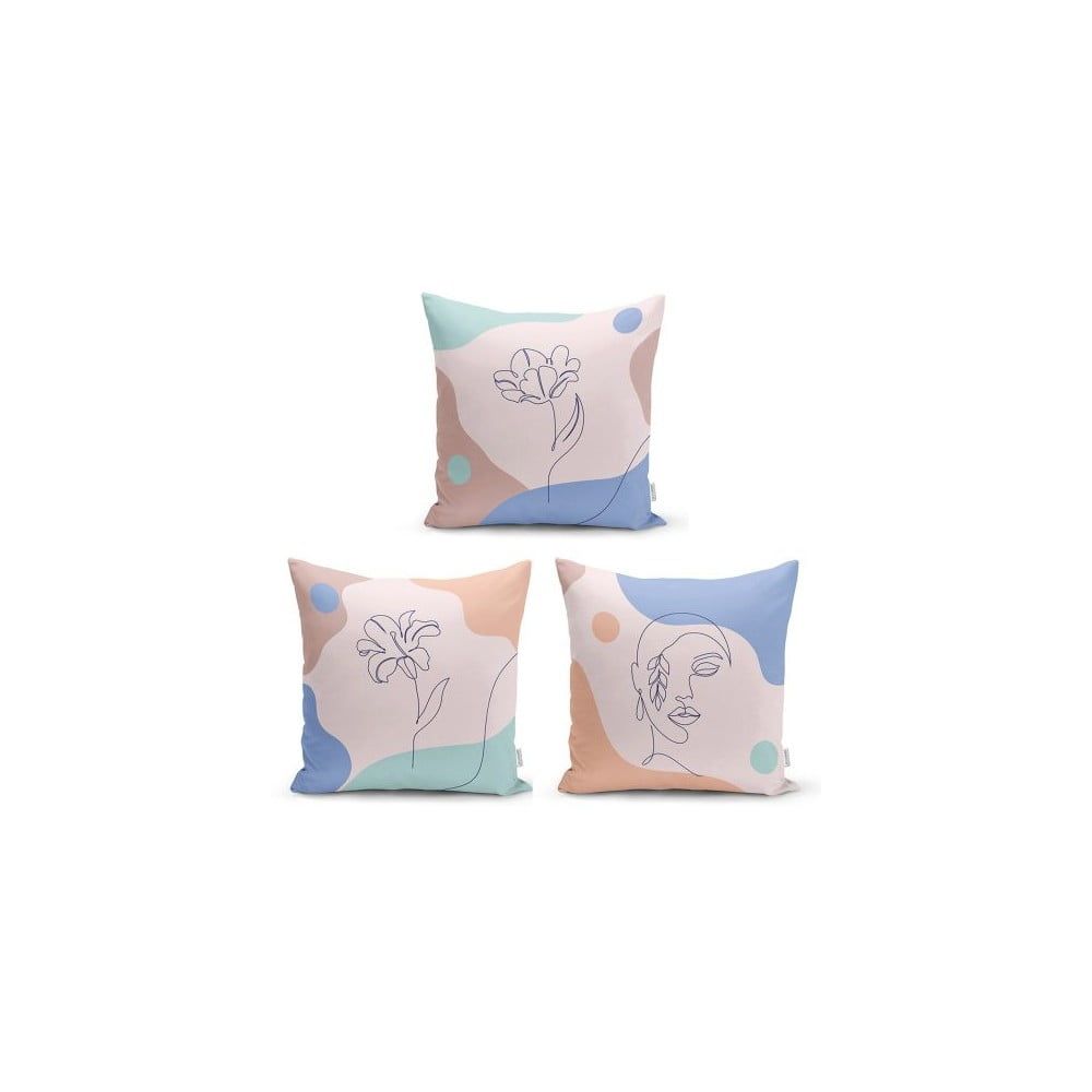 Súprava 3 dekoratívnych obliečok na vankúše Minimalist Cushion Covers Colorful Flower, 45 x 45 cm - Bonami.sk