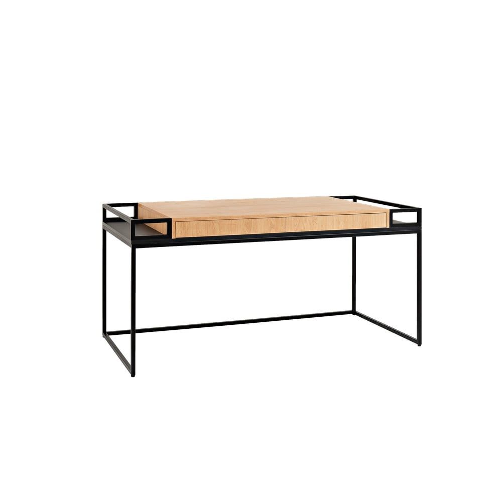Pracovný stôl s čiernou konštrukciou Custom Form - Bonami.sk