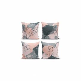Súprava 4 dekoratívnych obliečok na vankúše Minimalist Cushion Covers Draw Art, 45 x 45 cm