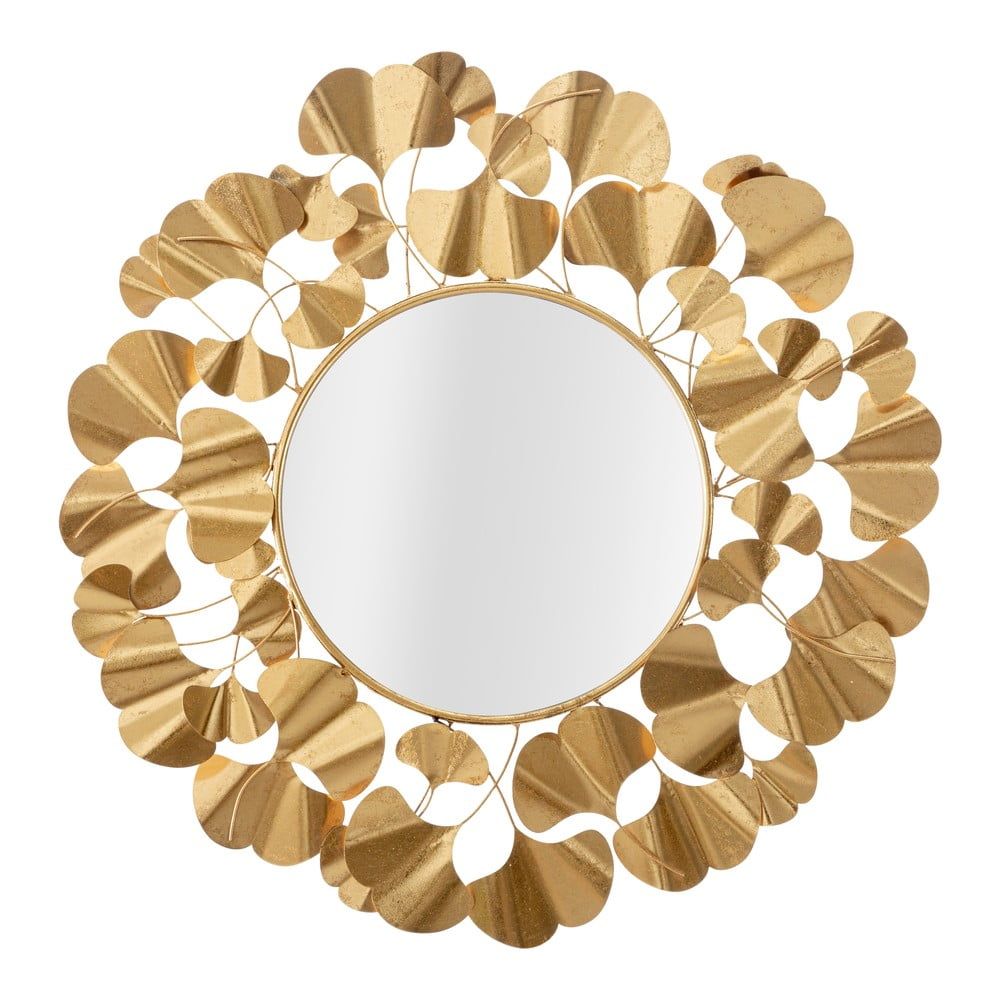 Nástenné zrkadlo v zlatej farbe Mauro Ferretti Leaf Gold, ø 81 cm - Bonami.sk