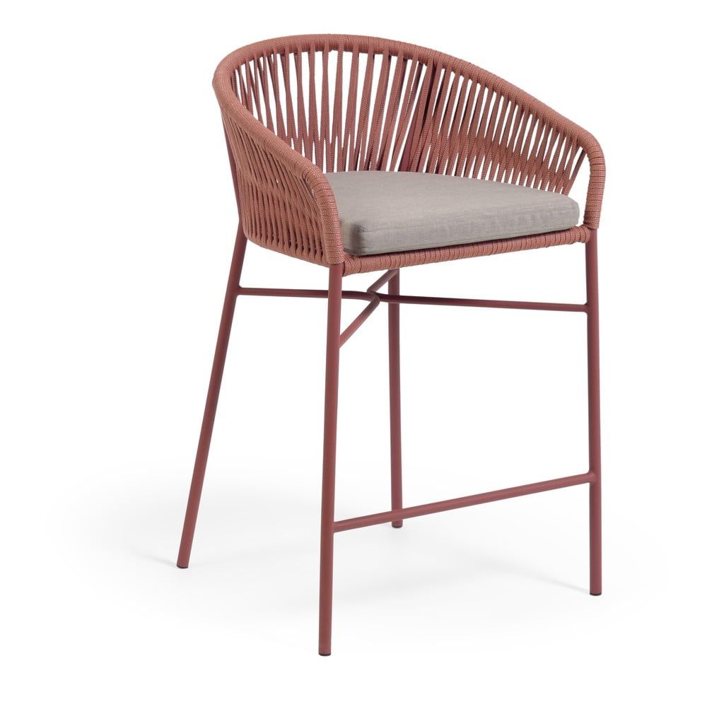 Záhradná barová stolička s výpletom vo farbe terakota La Forma Yanet, výška 85 cm - Bonami.sk