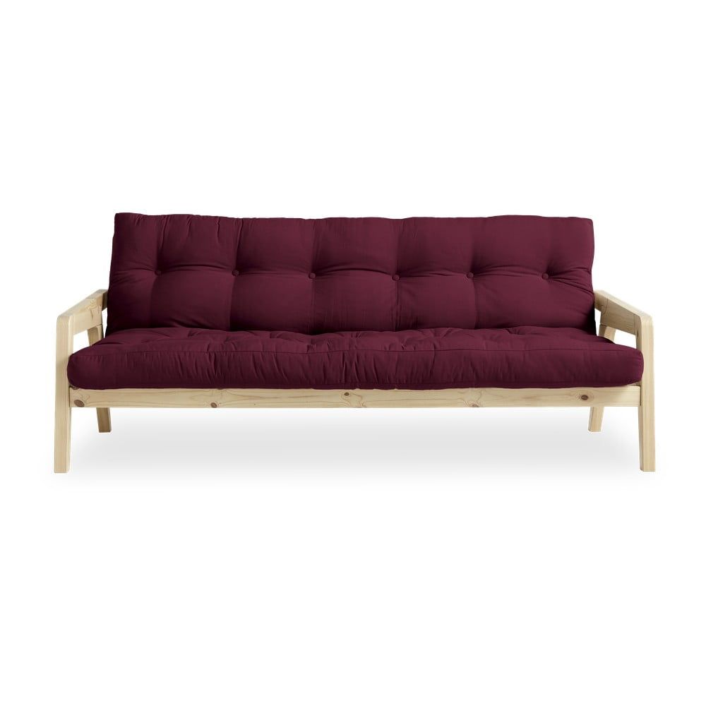 Variabilná rozkladacia pohovka s futónom ve vínovočervenej farbe Karup Design Grab Natural/Bordeaux - Bonami.sk