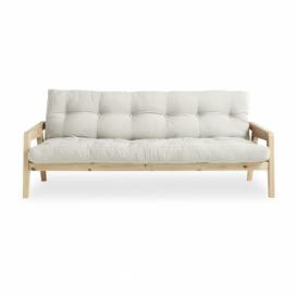 Variabilná rozkladacia pohovka s futónom v bielej farbe Karup Design Grab Natural/Natural