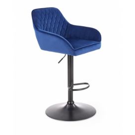 Barová stolička H103 zamat / kov Halmar Modrá