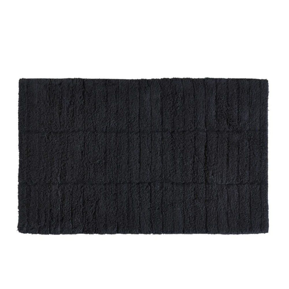 Čierna bavlnená kúpeľňová predložka Zone Tiles, 50 × 80 cm - Bonami.sk