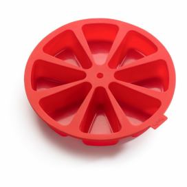Červená silikónová deliaca forma na tortu Lékué, ⌀ 26,5 cm