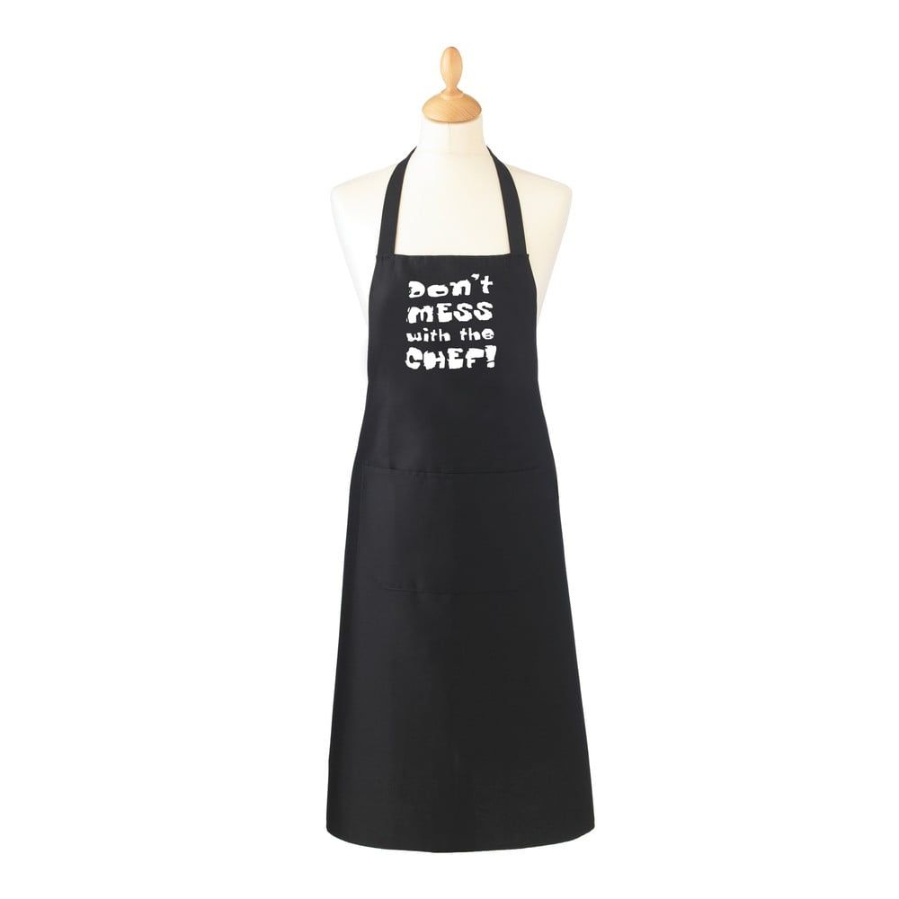 Čierna bavlnená zástera Cooksmart ® Don\'t Mess With The Chef - Bonami.sk