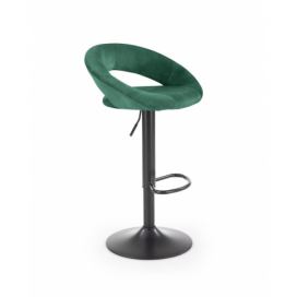 Barová stolička H102 zamat / kov Halmar Tmavo zelená
