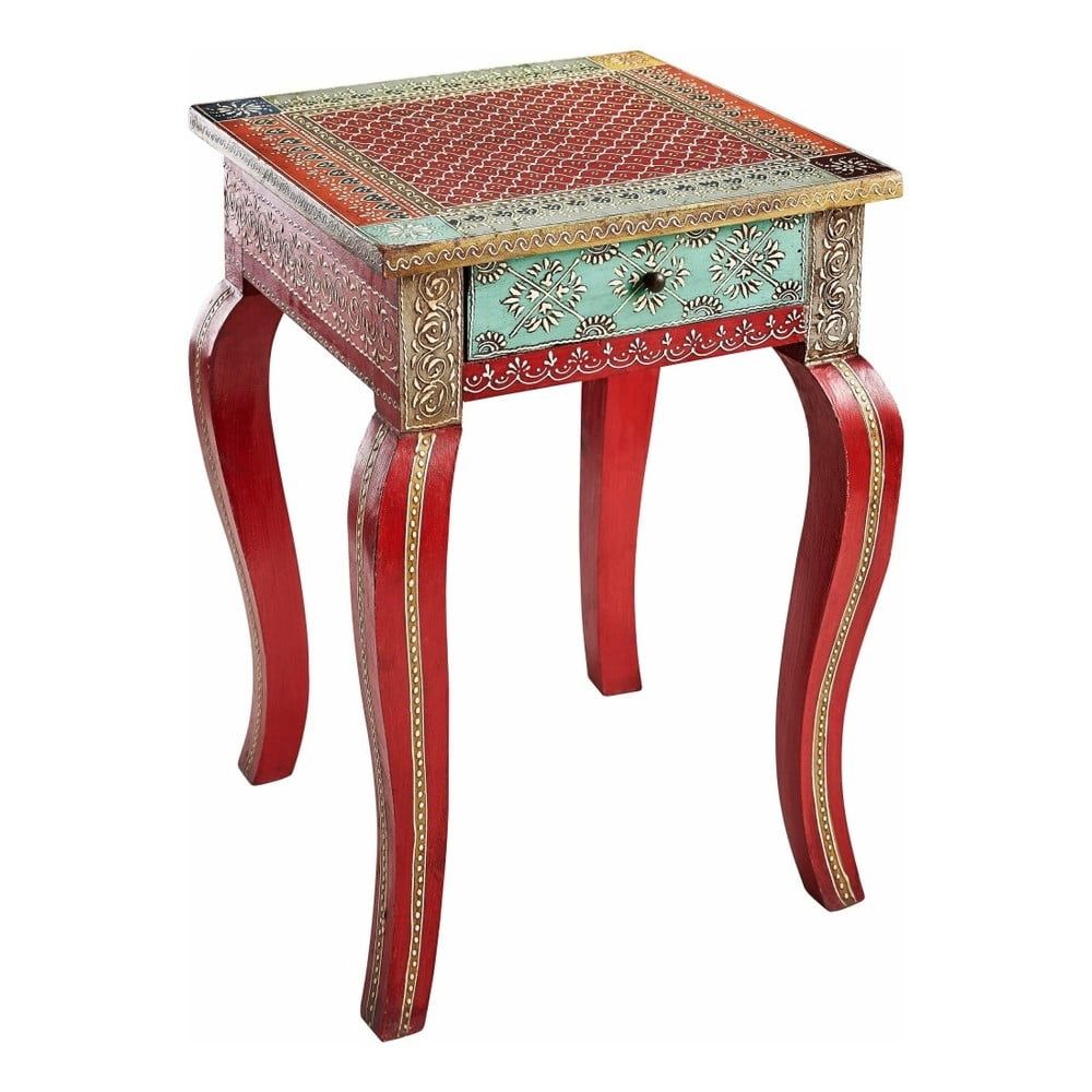 Červený odkladací stolík z mangového dreva Støraa Vito - Bonami.sk