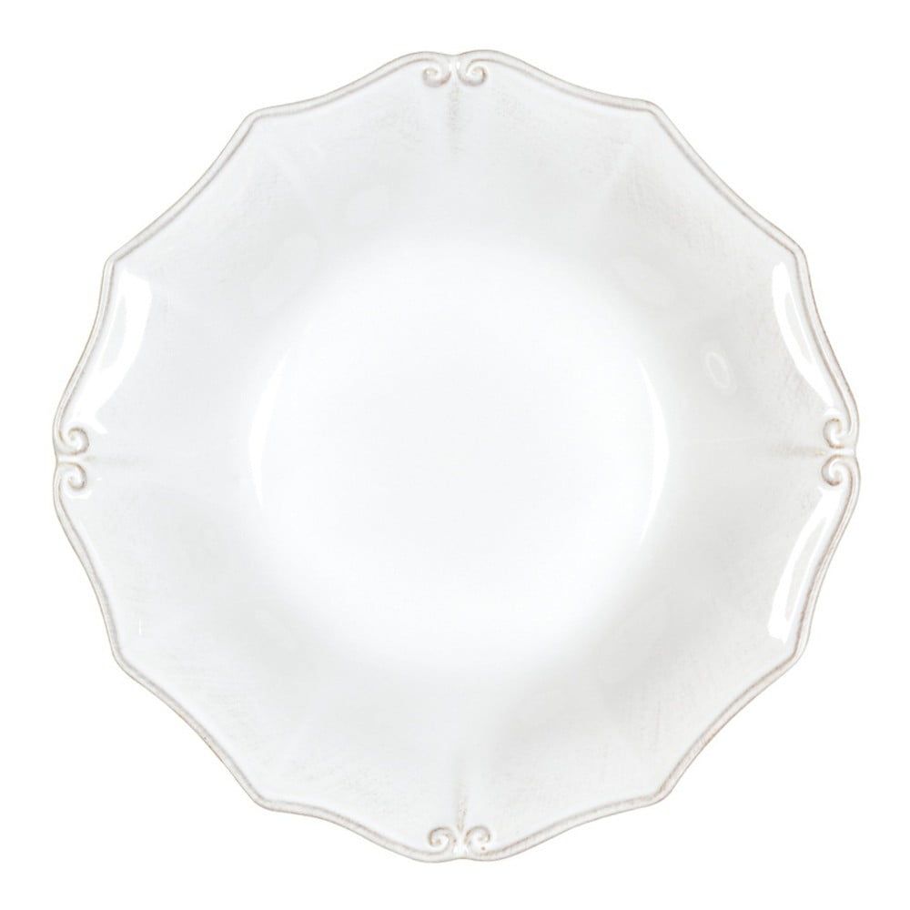 Biely kameninový tanier na polievku Casafina Vintage Port Barroco, ⌀ 24 cm - Bonami.sk