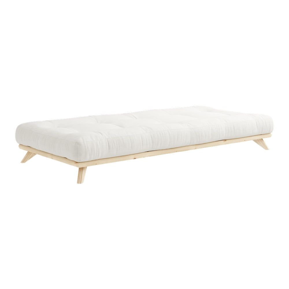 Jednolôžková posteľ z masívneho borovicového dreva s matracom Karup Design Senza Natural, 90 x 200 cm - Bonami.sk