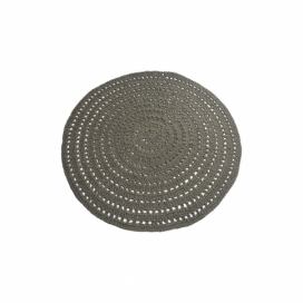 Tmavozelený kruhový bavlnený koberec LABEL51 Knitted, ⌀ 150 cm