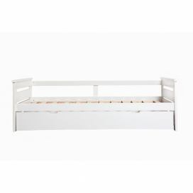 Biela detská posteľ s výsuvným lôžkom Marckeric Perle, 90 x 190 cm