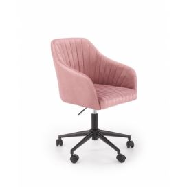 Kancelárska stolička FRESCO zamat / plast Halmar Svetlo ružová