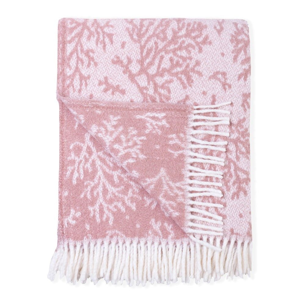 Ružový pléd s podielom bavlny Euromant Coral, 140 x 180 cm - Bonami.sk