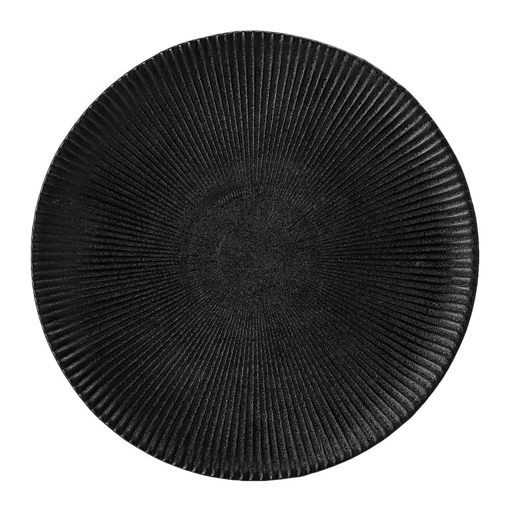 Čierny tanier z kameniny Bloomingville Neri, ø 23 cm - Bonami.sk