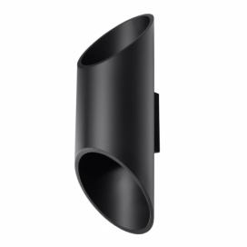 Čierne nástenné svietidlo Nice Lamps Nixon, dĺžka 30 cm