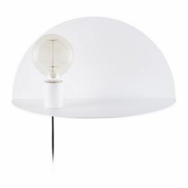 Biele nástenné svietidlo s poličkou Homemania Decor Shelfie, dĺžka 20 cm