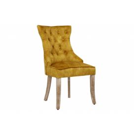 LuxD 25502 Dizajnová stolička Queen zamat horčicová žltá 