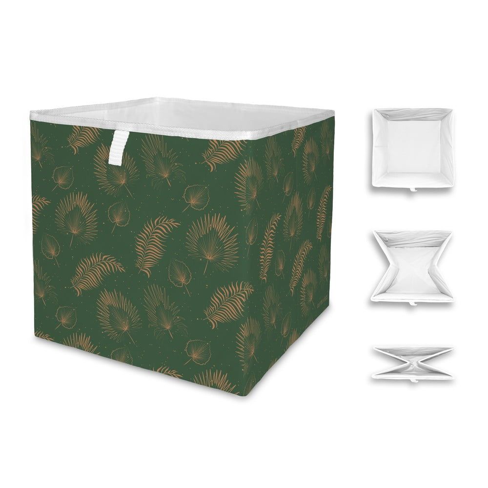 Zelený úložný box z mikrovlákna Butter Kings Boho Leaves, 32 l - Bonami.sk
