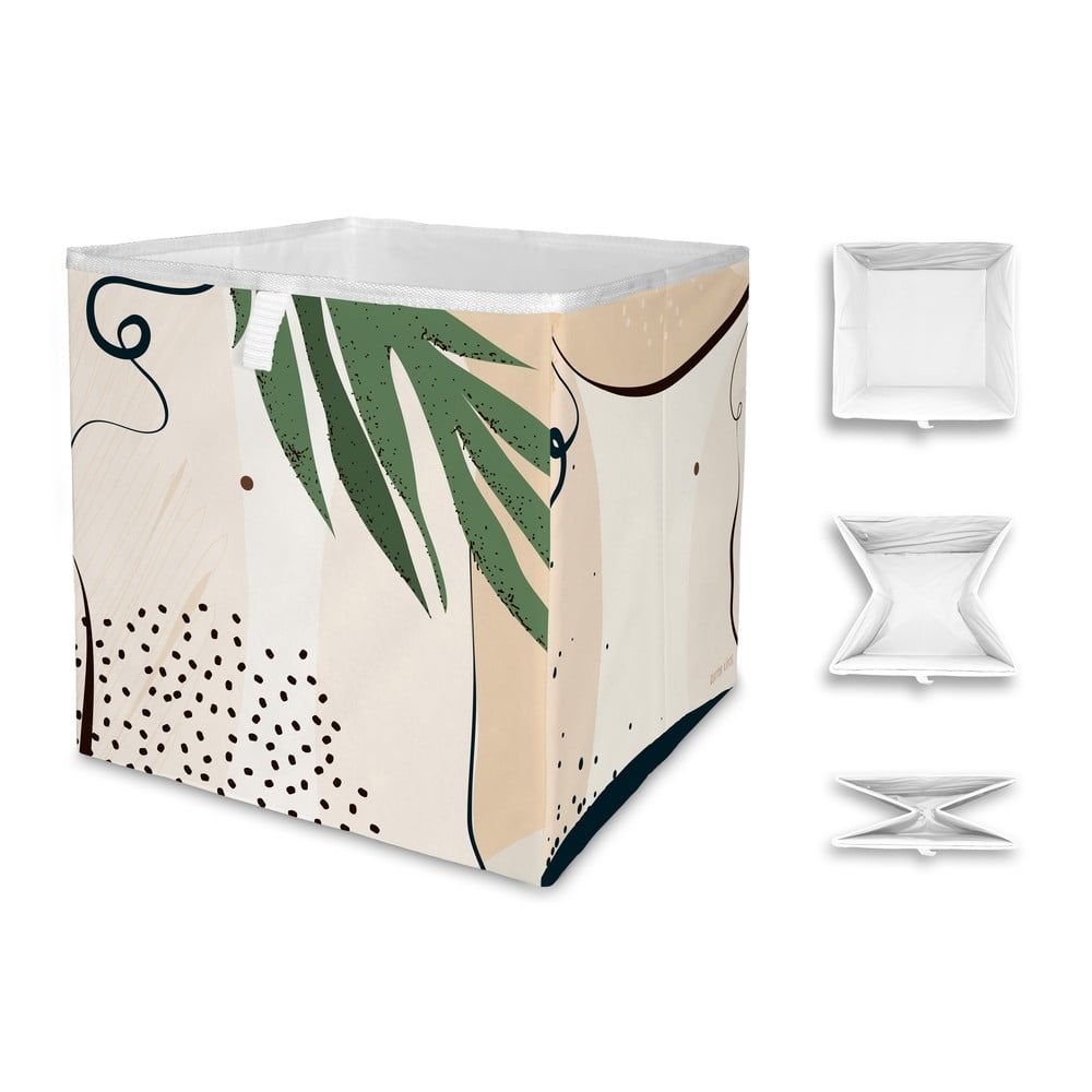 Béžový úložný box z mikrovlákna Butter Kings Abstract Art, 32 l - Bonami.sk