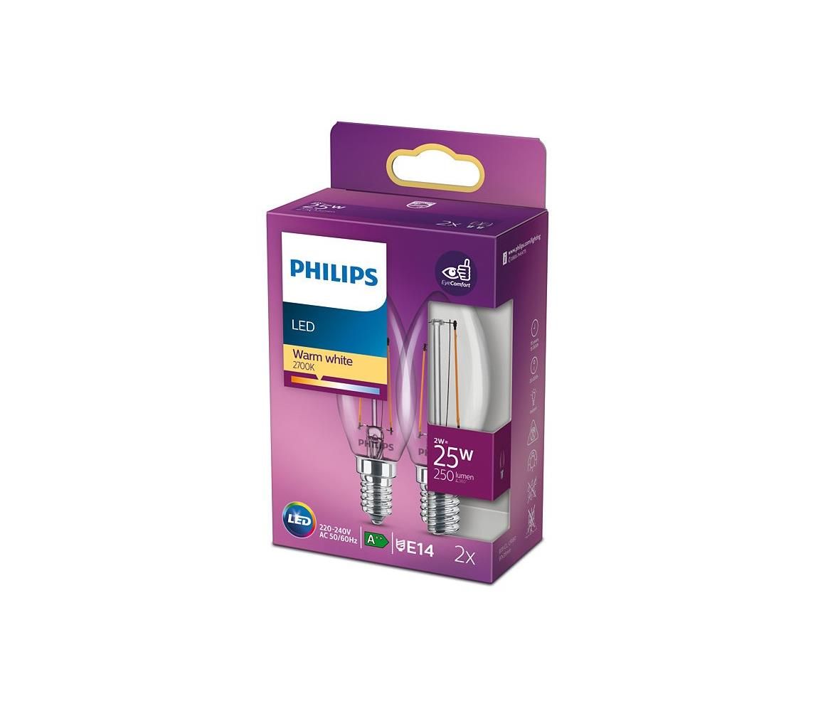 Philips SADA 2x LED Žiarovka VINTAGE Philips E14/2W/230V 2700K  - Svet-svietidiel.sk
