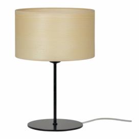 Béžová stolová lampa z prírodnej dyhy Sotto Luce Tsuru S Light, ⌀ 25 cm