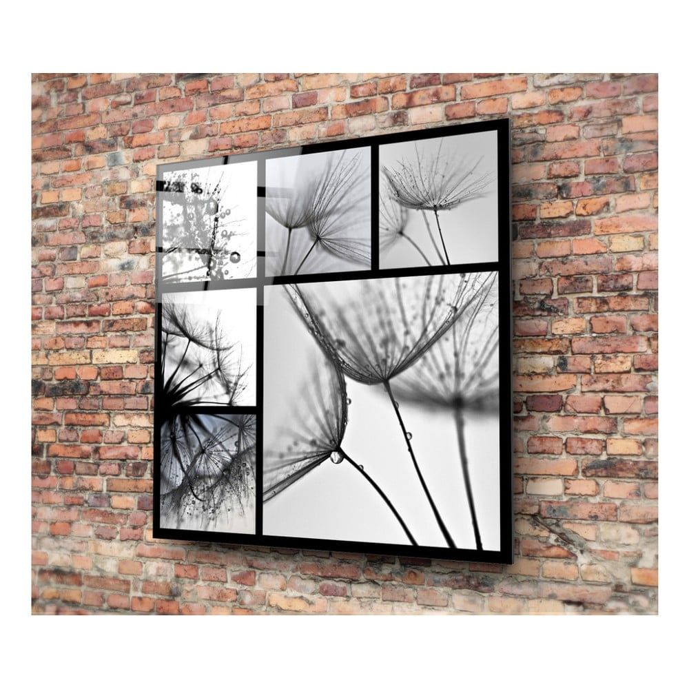 Čierno-biely sklenený obraz Insigne Harmo, 30 × 30 cm - Bonami.sk
