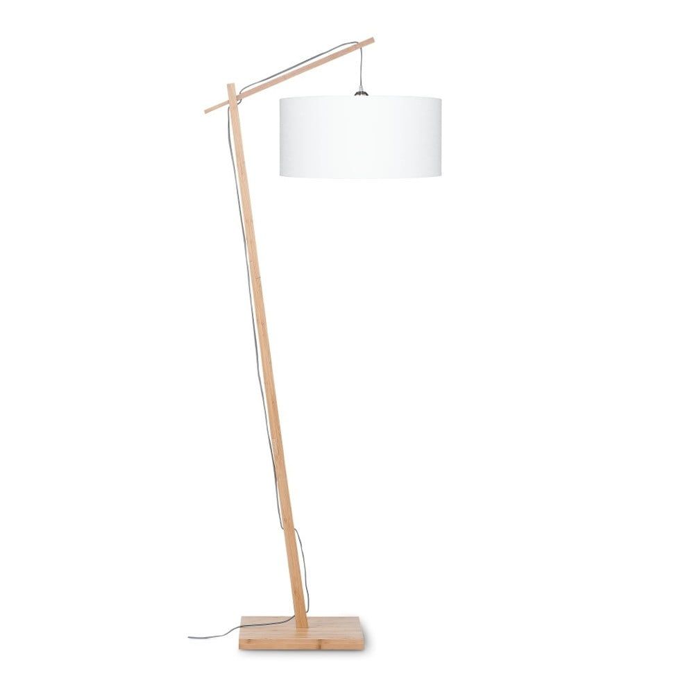 Stojacia lampa s bielym tienidlom a konštrukciou z bambusu Good&Mojo Andes - Bonami.sk