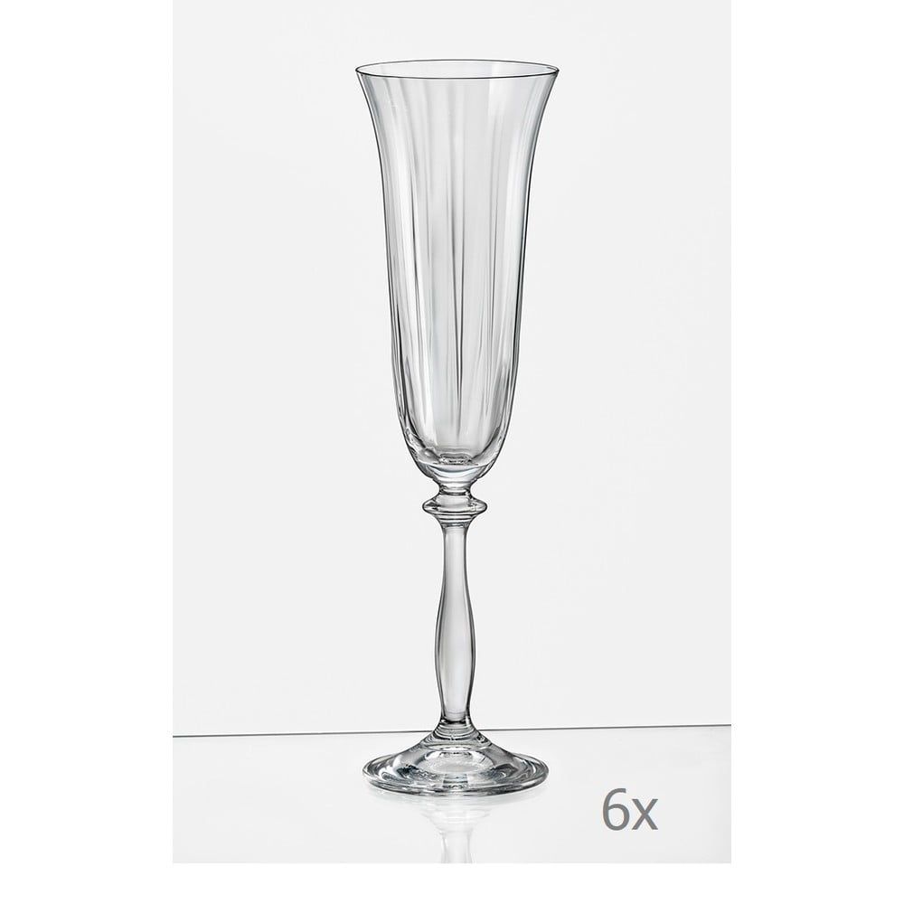 Súprava 6 pohárov na šampanské Crystalex Angela Optic, 190 ml - Bonami.sk