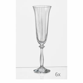 Súprava 6 pohárov na šampanské Crystalex Angela Optic, 190 ml