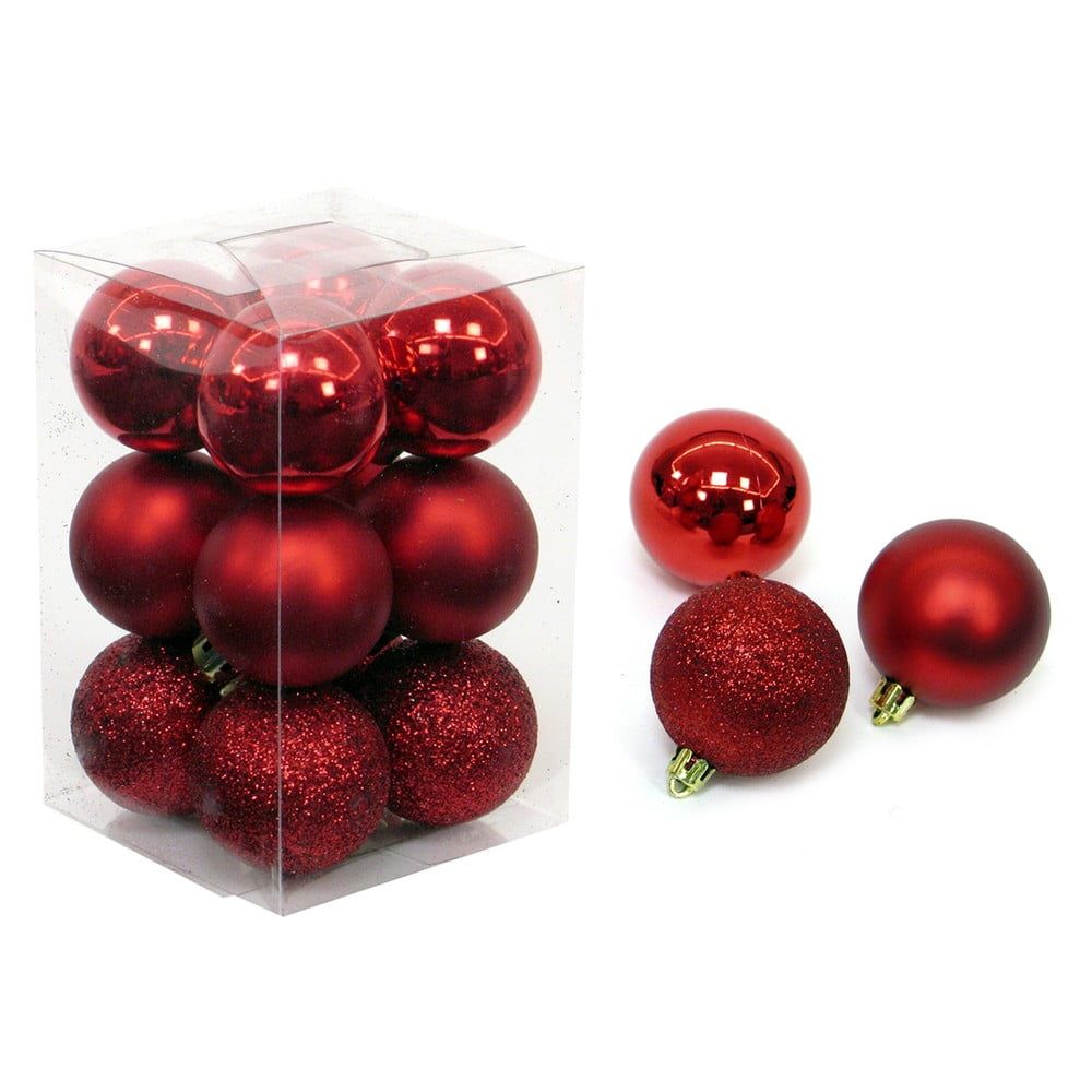 Sada 12 vianočných ozdôb v červenej farbe Unimasa Navidad - Bonami.sk